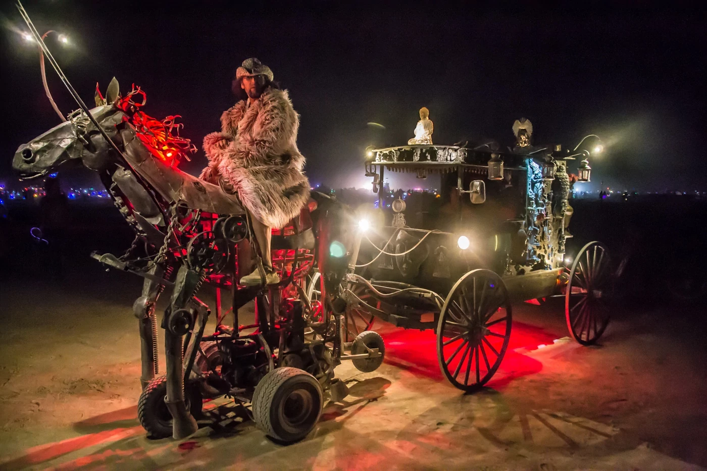Kutsche — mutant vehicle at Burning Man (reference, not built by Rambazamba)