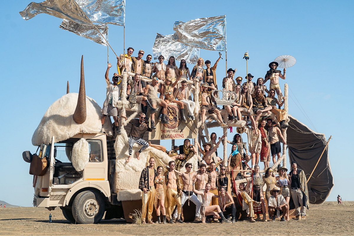 APPA, our first mutant vehicle, with crew on board at AfrikaBurn