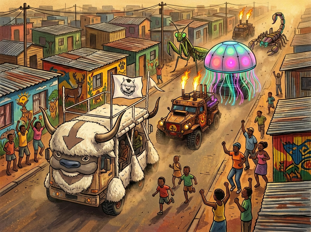 Yearly mutant vehicle parade giving back to the South African community